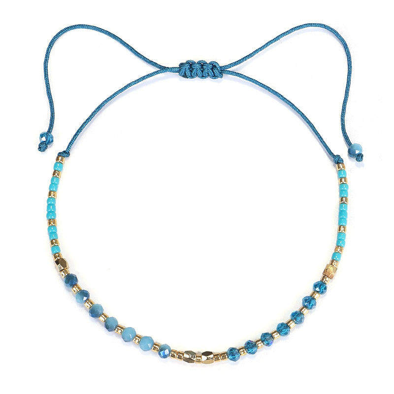 Wholesale Simple Fashion Rice Beads Hand-woven Gold Beads Stone Bracelet